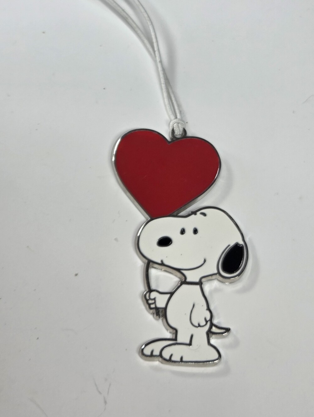 Snoopy Heart Pendant Necklace Red & White peanuts ornament hallmark